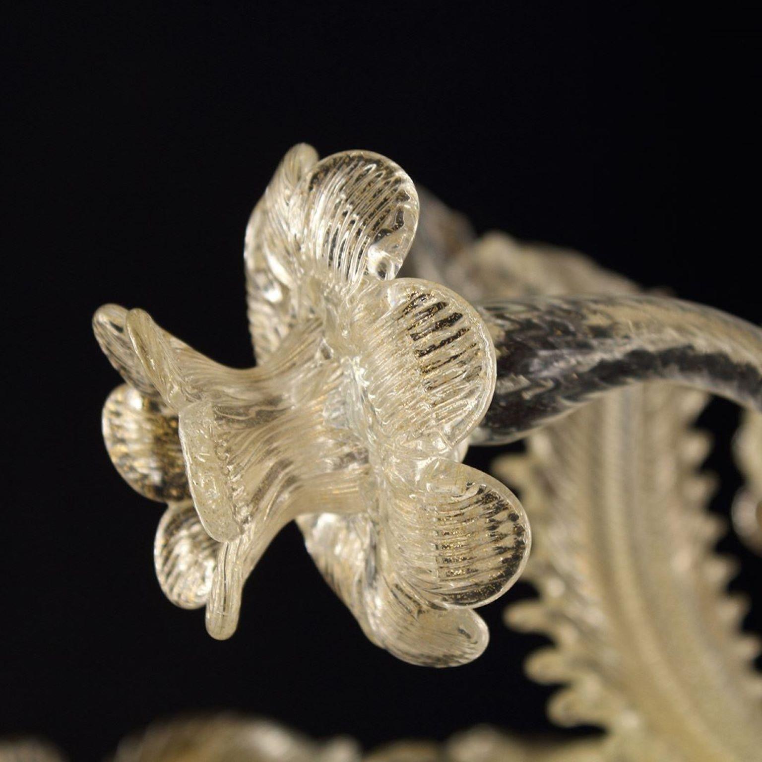 Lámpara de Lujo 1 Brazo  Hoja dorada de cristal de Murano Siglo de Oro87 de Multiforme en Nuevo estado para la venta en Trebaseleghe, IT