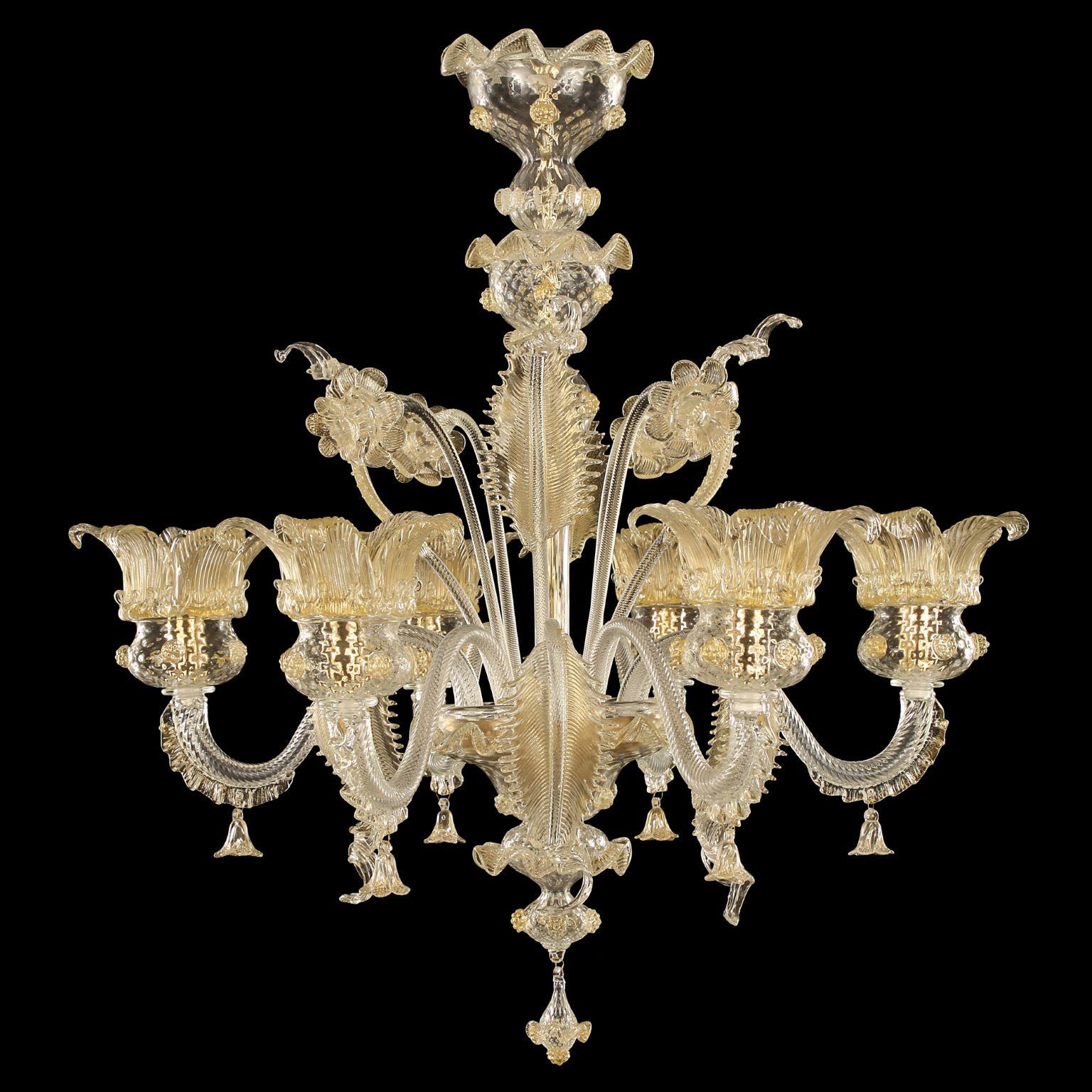 Lámpara de Lujo 1 Brazo  Hoja dorada de cristal de Murano Siglo de Oro87 de Multiforme en venta 1