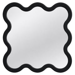 Luxury Sculptural Square Wall Mirror in Black Color – Hvyli 8 by oitoproducts