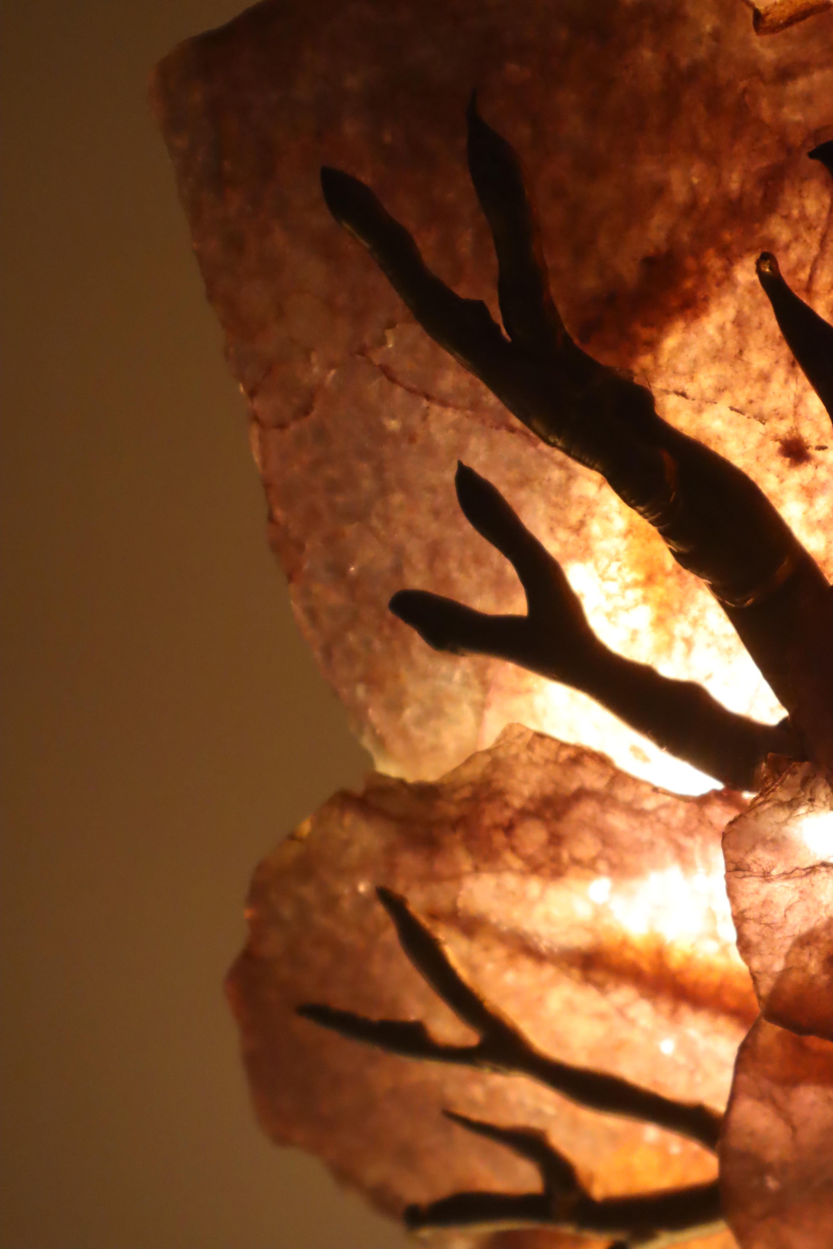 Lámpara árbol escultura de lujo de Richard Faure para Maison Honore Paris Latón en venta