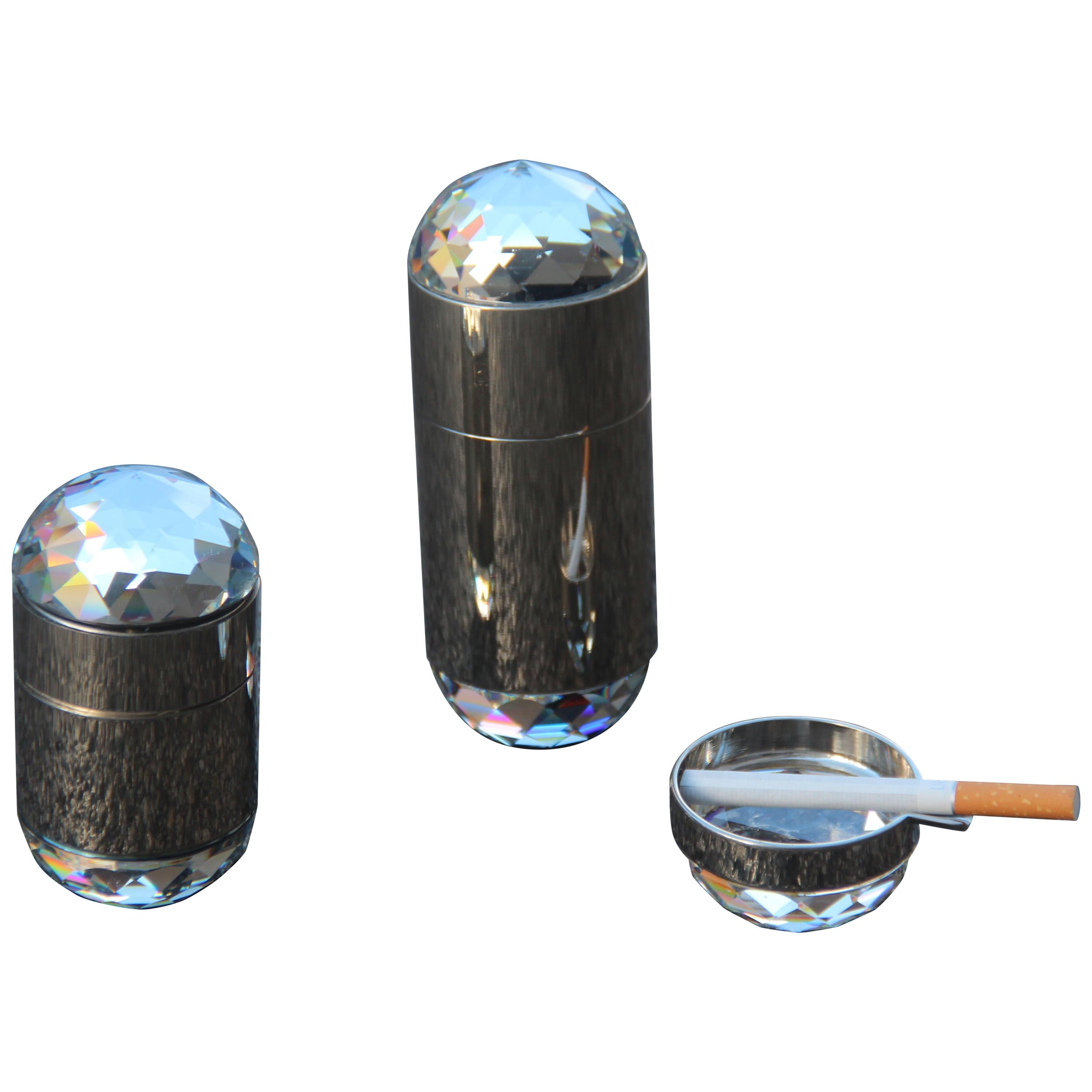 Luxus luxuriöses Set aus Rauchstahl und 1970 Swarovsky-Kristallen für eine große Yacht Diamanten Chic im Angebot