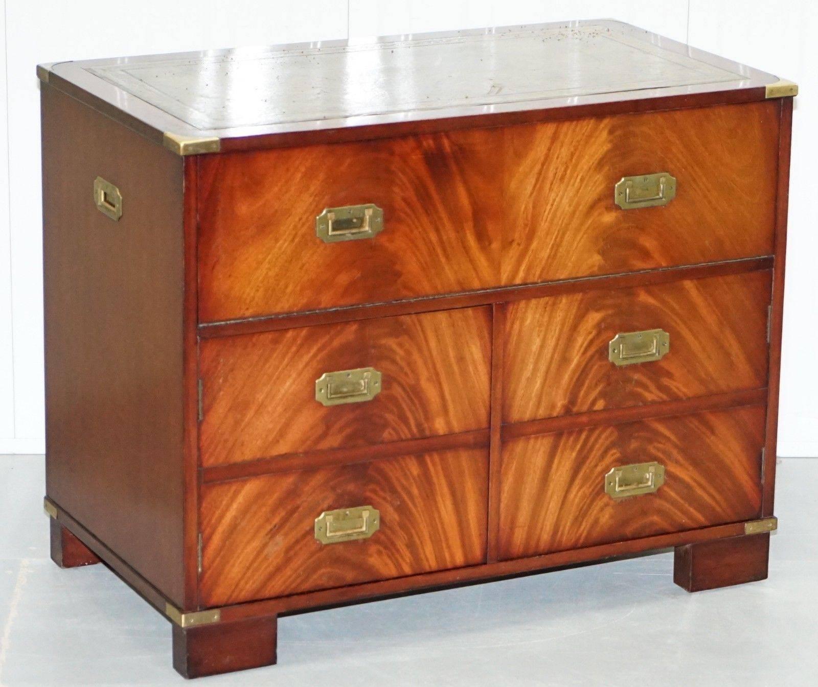 20th Century Luxury Shaw of London Flamed Mahogany Record Player Cabinet Military Campaign