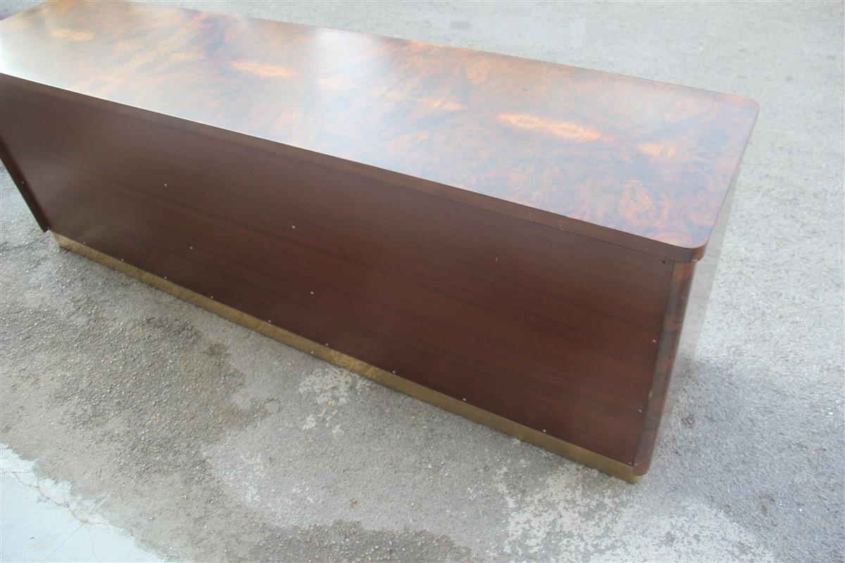 Luxury Sideboard Walnut Root Brass Aluminum Carlo Torriggiani for Did Dado 1970s For Sale 7