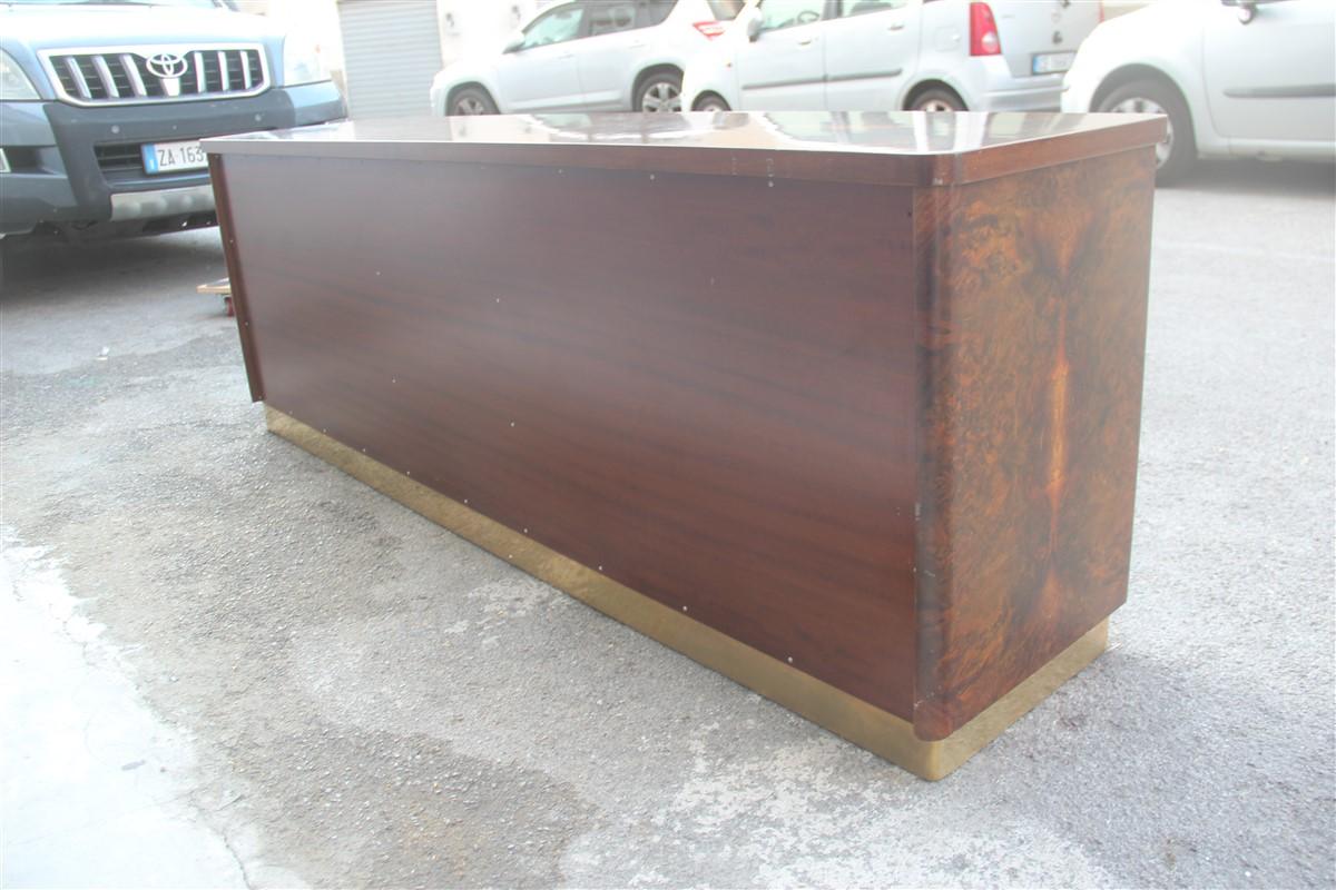 Luxury Sideboard Walnut Root Brass Aluminum Carlo Torriggiani for Did Dado 1970s For Sale 8