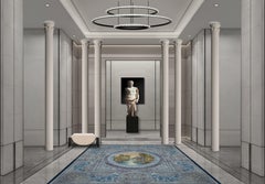 Custom Royal Silk Rug "Empress Olga"  Imperial Park Medallion Luxury Carpet