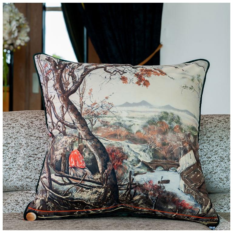 Late 20th Century Luxury Silk Vintage Cushions 