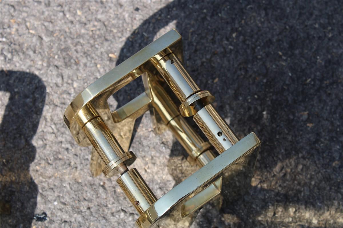 Luxury Solid Brass Handles Italian Design 1970s with Letter R Bright Gold In Good Condition For Sale In Palermo, Sicily