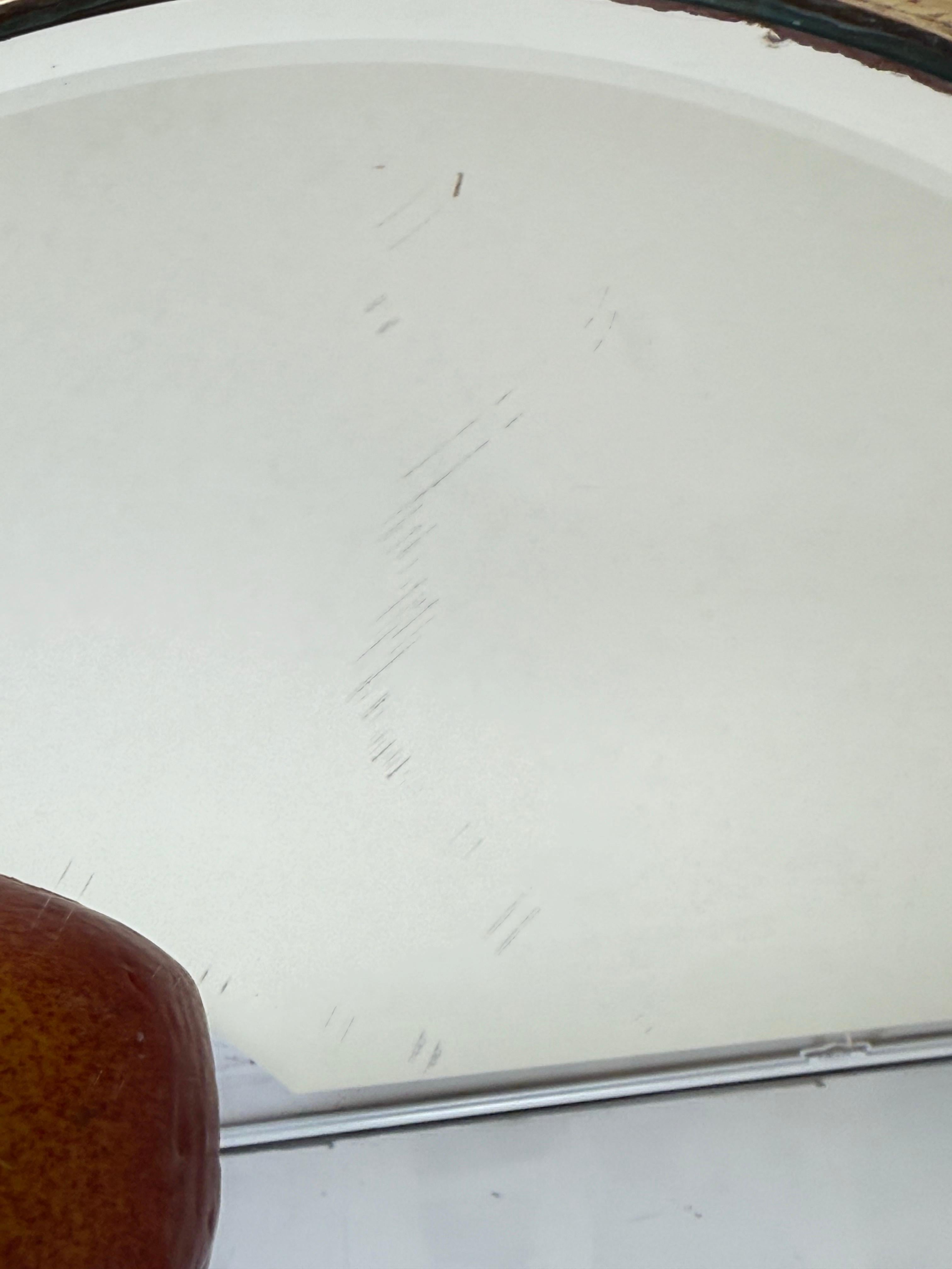 Luxueux miroir rond en laiton coulé massif au design Brutalisme du milieu du siècle en vente 5