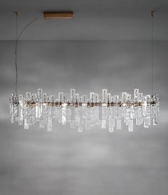Luxury Suspension Lamp with Transparent Glass Pendants, Contemporary Design