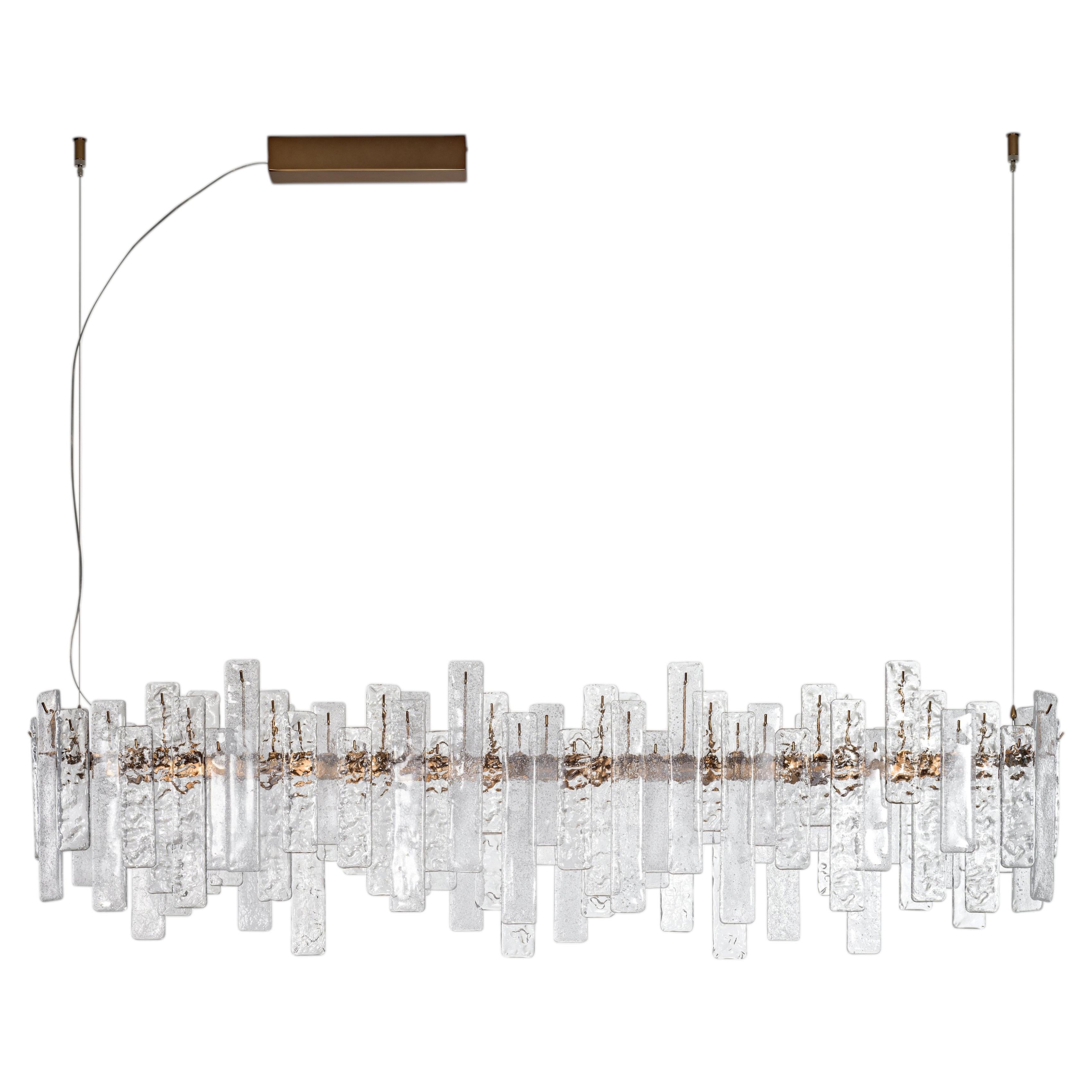 Luxury Suspension Lamp with Transparent Glass Pendants, Contemporary Design