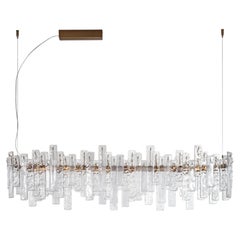 Luxury Suspension Lamp with Transparent Glass Pendants, Contemporary Design
