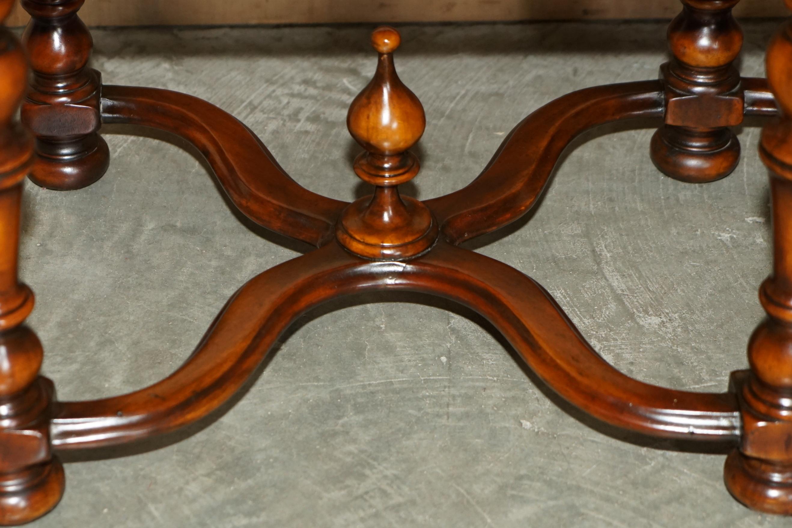 20th Century LUXURY THEODORE ALEXANDER BROWN EMBOSSED LEATHER COMFORTABLE WiNDOW SEAT BENCH