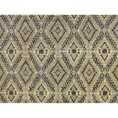 Luxuriöser traditioneller handgeknüpfter Agra Kuba Elfenbein & Schiefer 12x15 Teppich