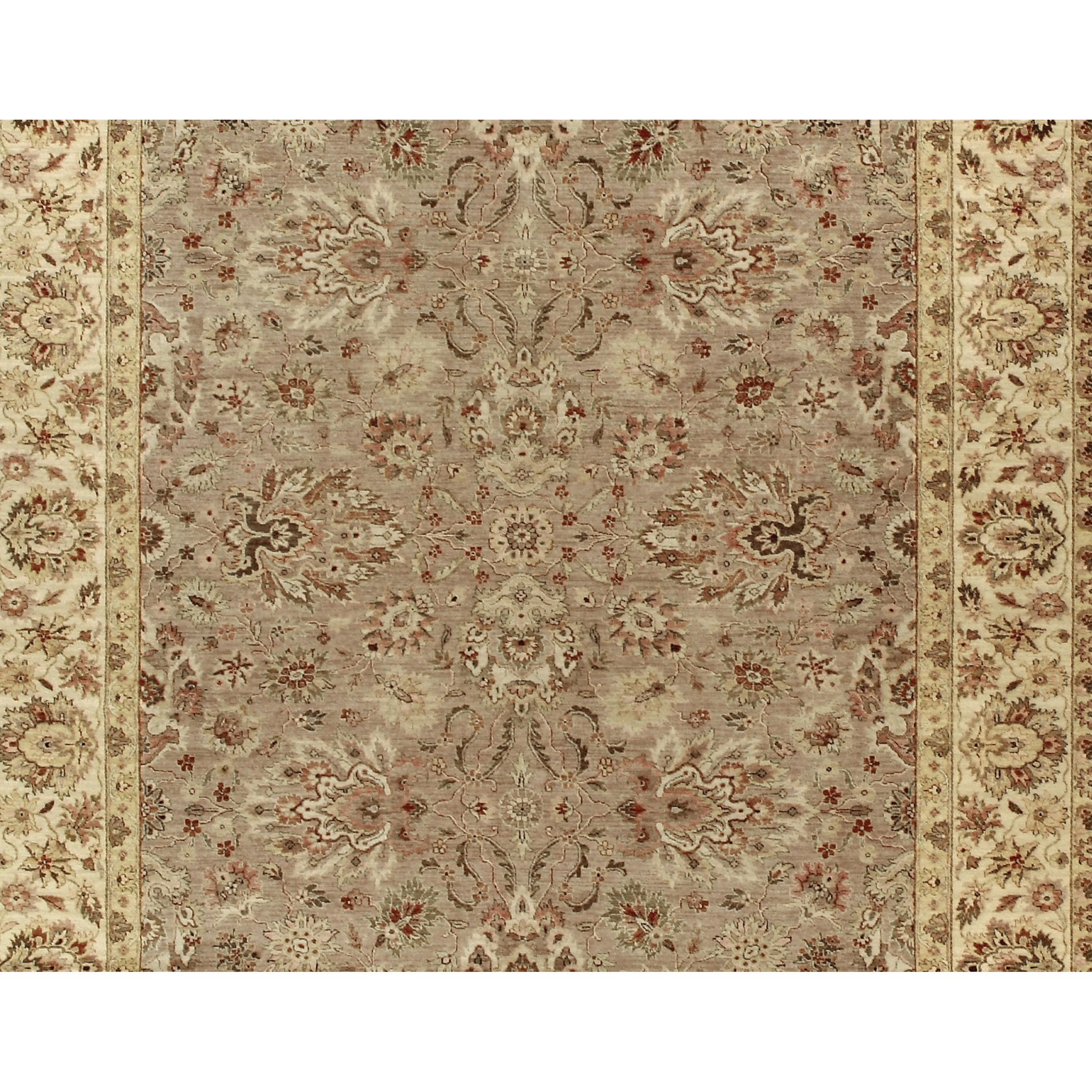 Luxury Traditional Hand-Knotted Agra Taupe/Ivory 14x28 Rug In New Condition For Sale In Secaucus, NJ