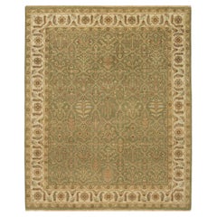 Luxuriöser traditioneller handgeknüpfter Bakhtiari-Teppich in Grün und Elfenbein 11x19