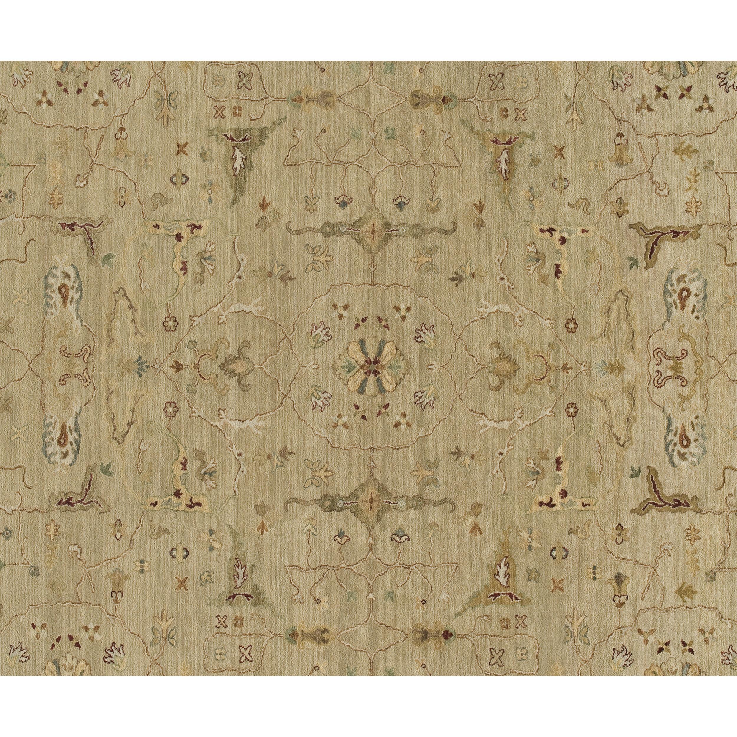 Agra Tappeto Luxury Traditional annodato a mano Beige/Castagno 12x24 in vendita