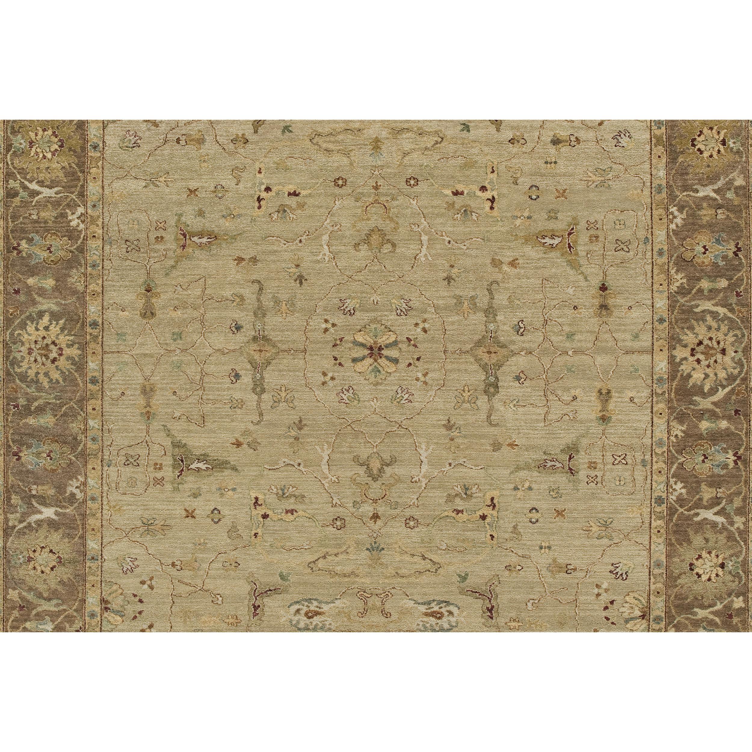 Indiano Tappeto Luxury Traditional annodato a mano Beige/Castagno 12x24 in vendita
