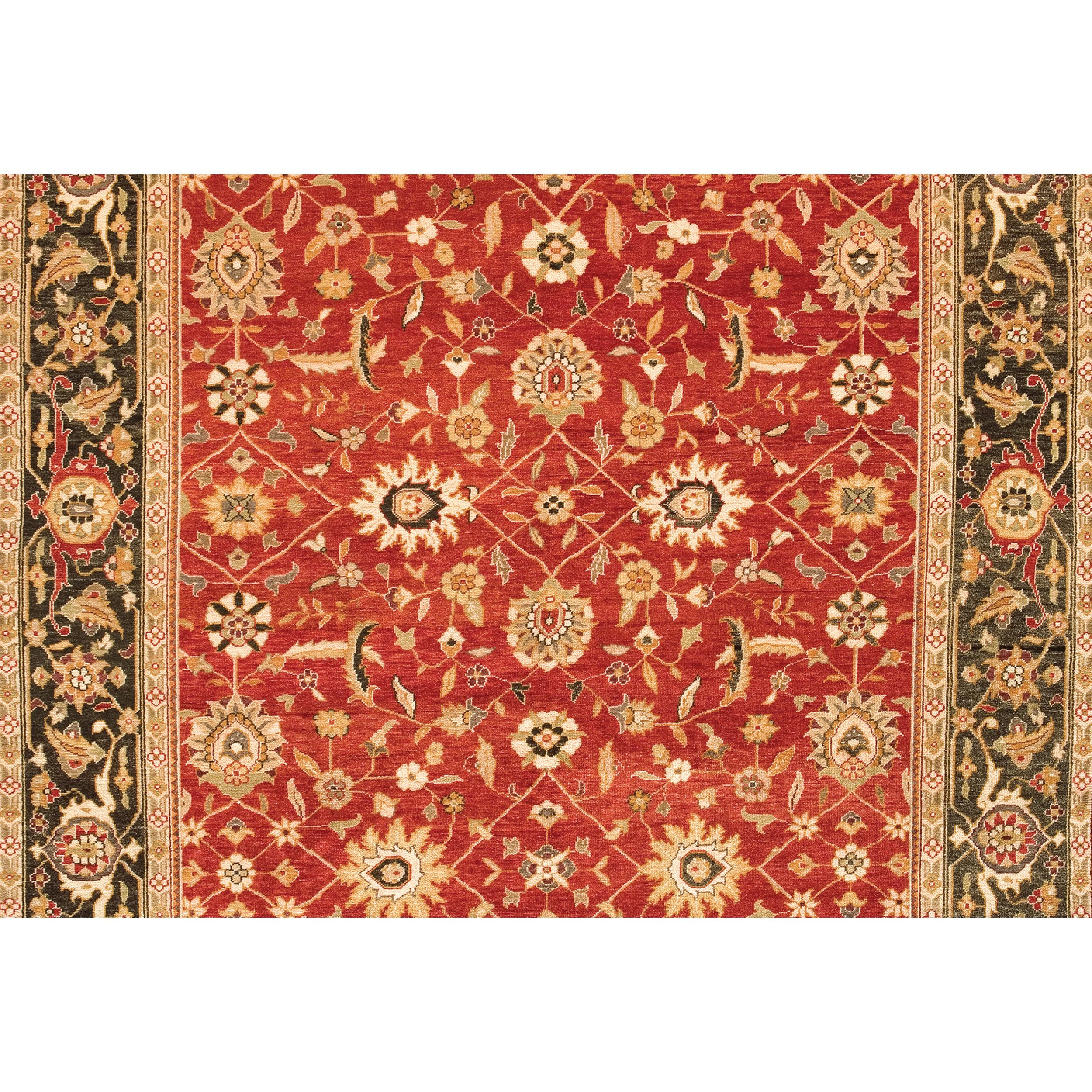 Chinese Luxury Traditional Hand-Knotted Bidjar Red/Dark Green 10x14 Rug For Sale