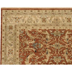 Luxury Traditional Hand-Knotted Brick/Cream 14x28 Rug