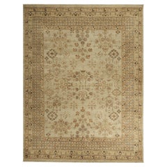 Tapis de luxe traditionnel noué à la main crème/beige 12x24