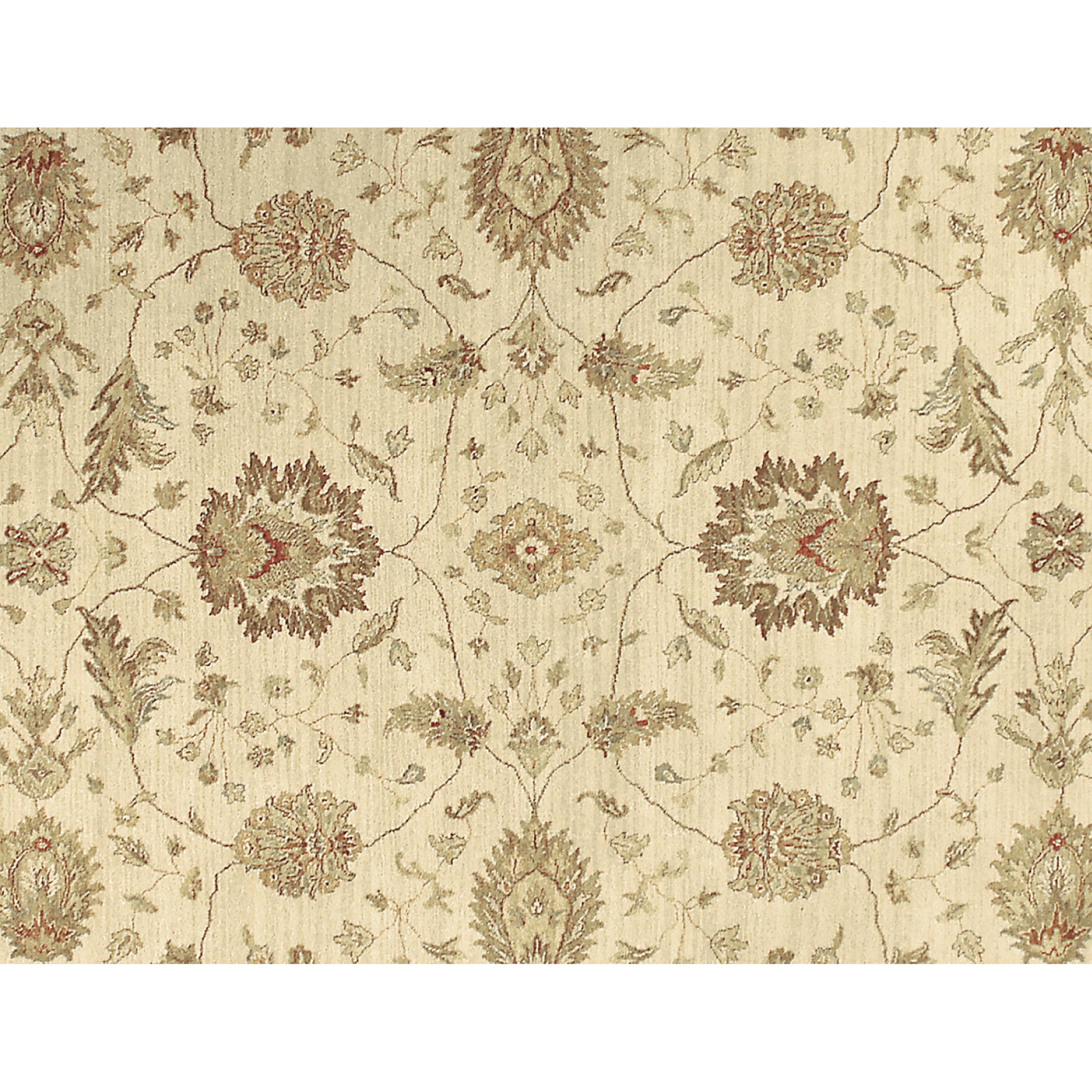 Agra Luxury Traditional Hand-Knotted Cream/Fawn 12X24 Rug For Sale