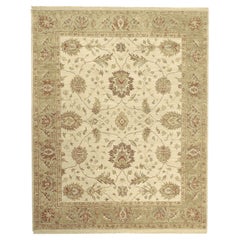 Luxury Traditional Hand-Knotted Cream/Fawn 12X24 Rug