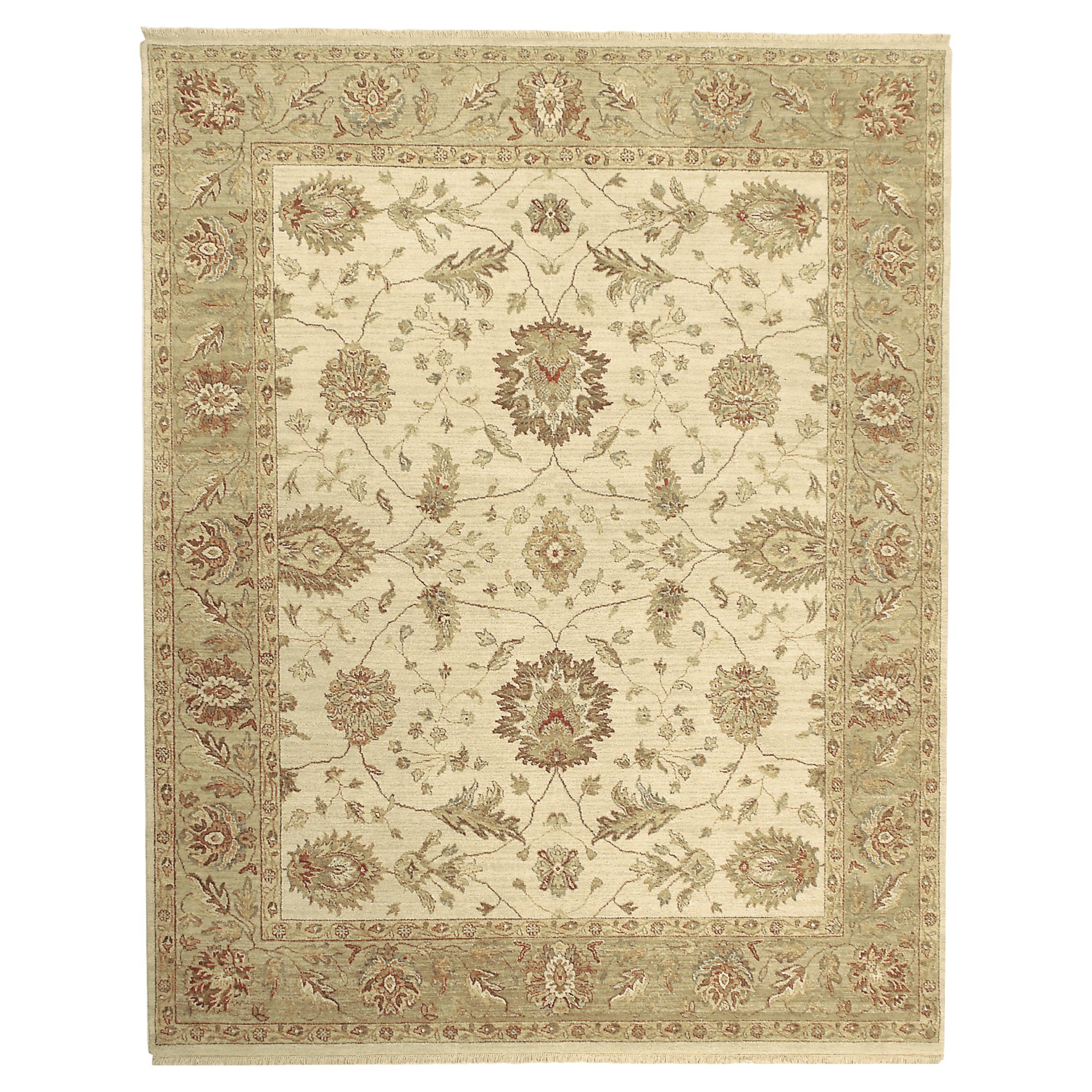 Luxury Traditional Hand-Knotted Cream/Fawn 14x28 Rug For Sale
