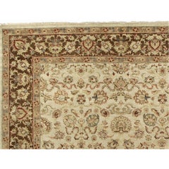 Luxury Traditional Hand-Knotted Cream/Mocha 12X18 Rug