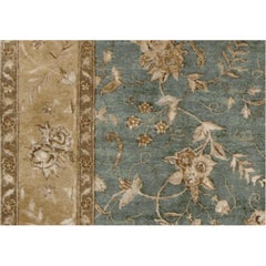 Luxuriöser traditioneller handgeknüpfter Teppich Devon Blau & Beige 12X24