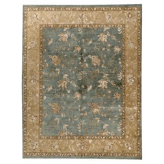 Luxuriöser traditioneller handgeknüpfter Teppich Devon Blau & Beige 12X24