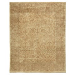 Luxury Traditional Hand-Knotted Doroksh Cream and Gold 12x18 Rug