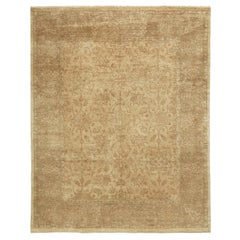 Tapis traditionnel de luxe noué à la main Knotsradition crème et or 12x18