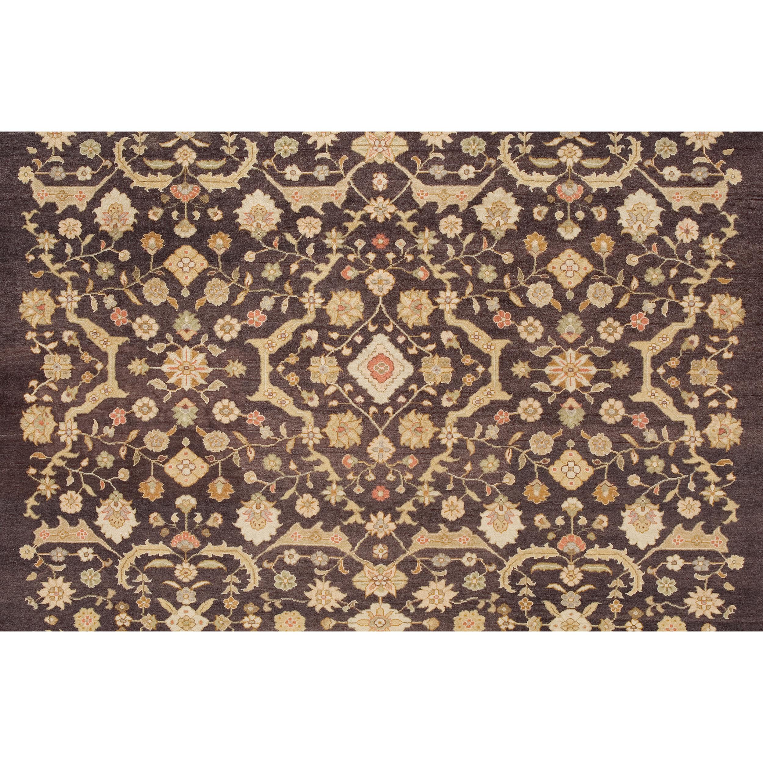 Luxury Traditional Hand-Knotted Ferrahan Brown 11x18 Area Rug In New Condition For Sale In Secaucus, NJ