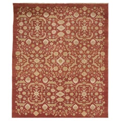 Luxuriöser traditioneller handgeknüpfter Ferrahan Rot 11x18 Teppich
