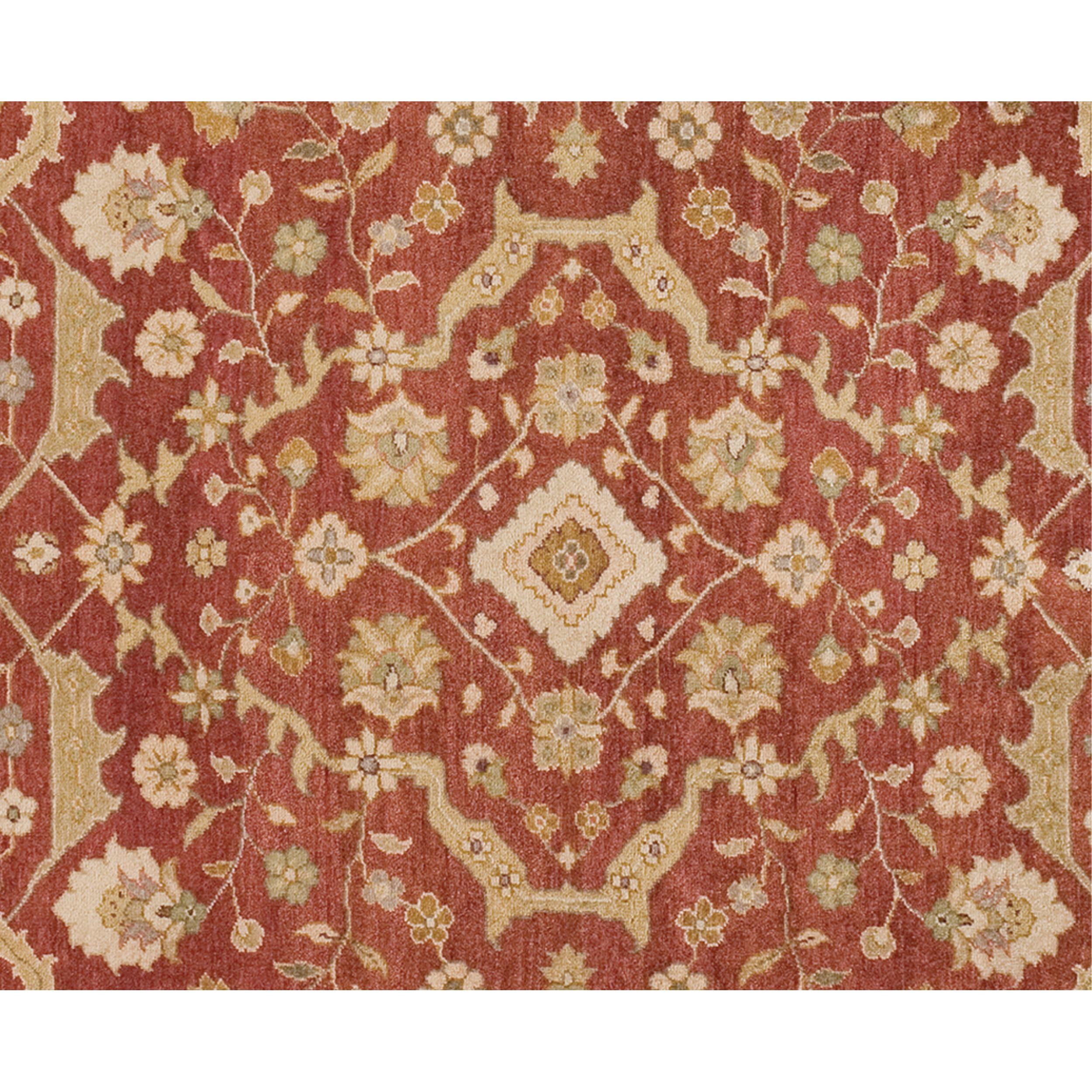 A luxurious traditional hand-knotted rug, which has been meticulously crafted, is made from the finest wool. This rug transcends its utilitarian purpose, becoming a work of art that delights the senses and harmonizes perfectly with a variety of home