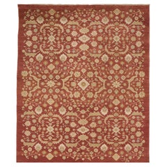 Tapis de luxe traditionnel noué à la main Ferrahan rouge 12x15