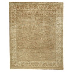 Luxury Traditional Hand-Knotted Flora Beige/Cream 12x18 Rug
