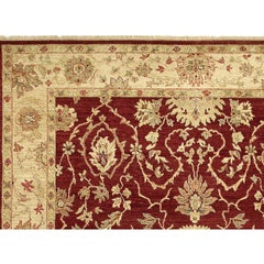 Lusso tradizionale annodato a mano granato/oro tenue Tappeto 12X18