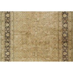 Luxury Traditional Hand-Knotted Ghoum Light Green & Black 10x14 Rug