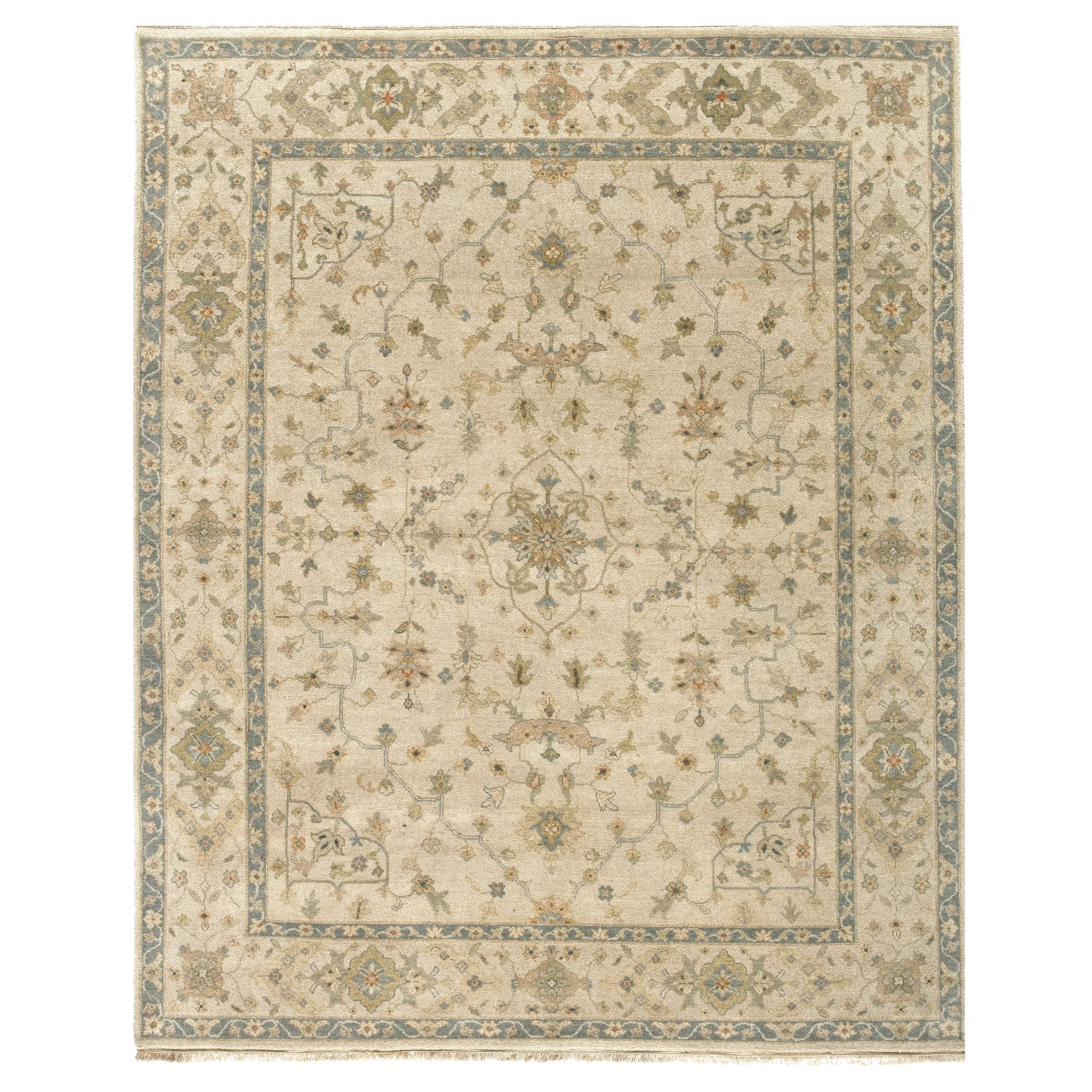 Luxury Traditional Hand-Knotted Herati Beige 11x19 Rug For Sale