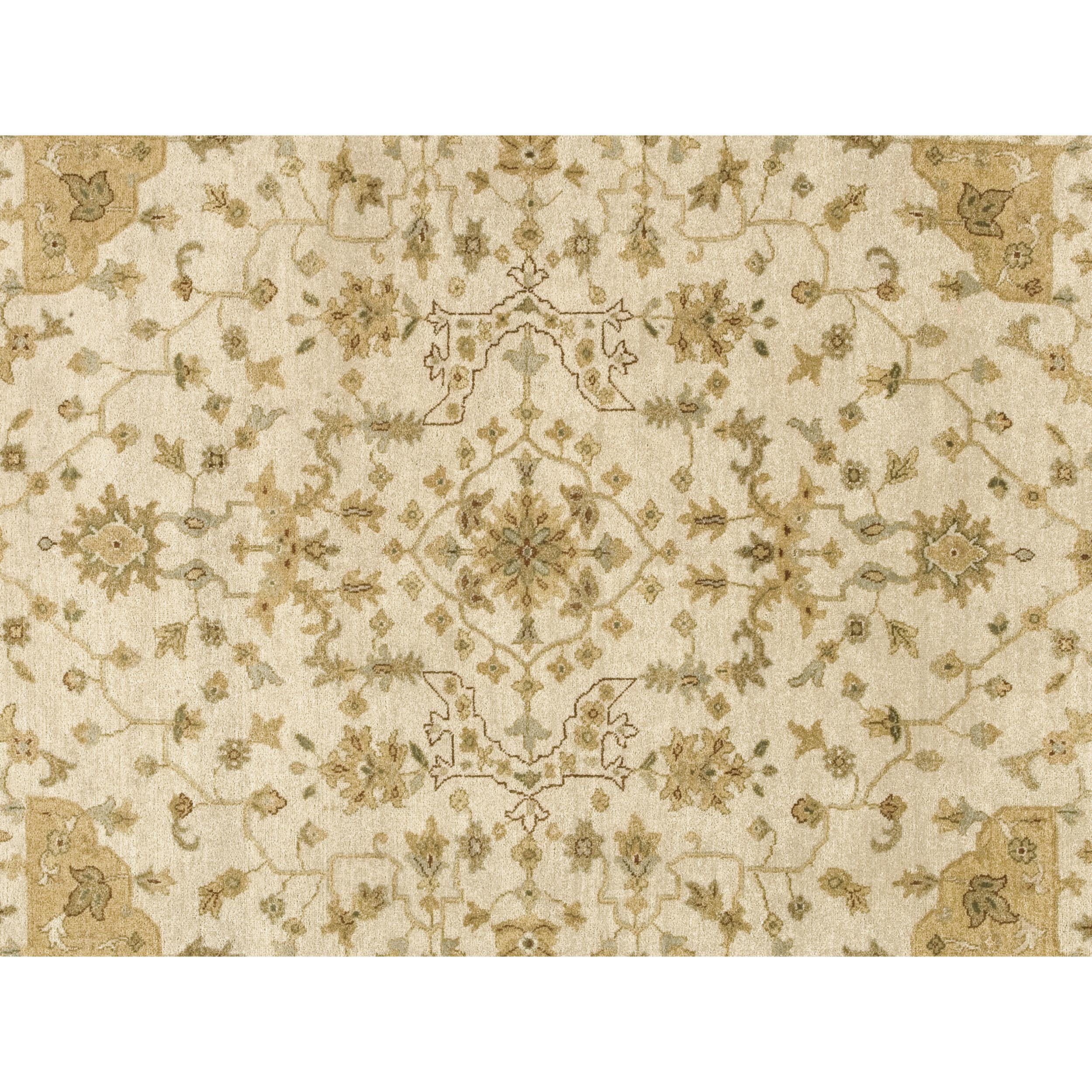 Luxuriöser traditioneller handgeknüpfter Herati Elfenbein & Gold 11x19 Teppich (Indisch) im Angebot