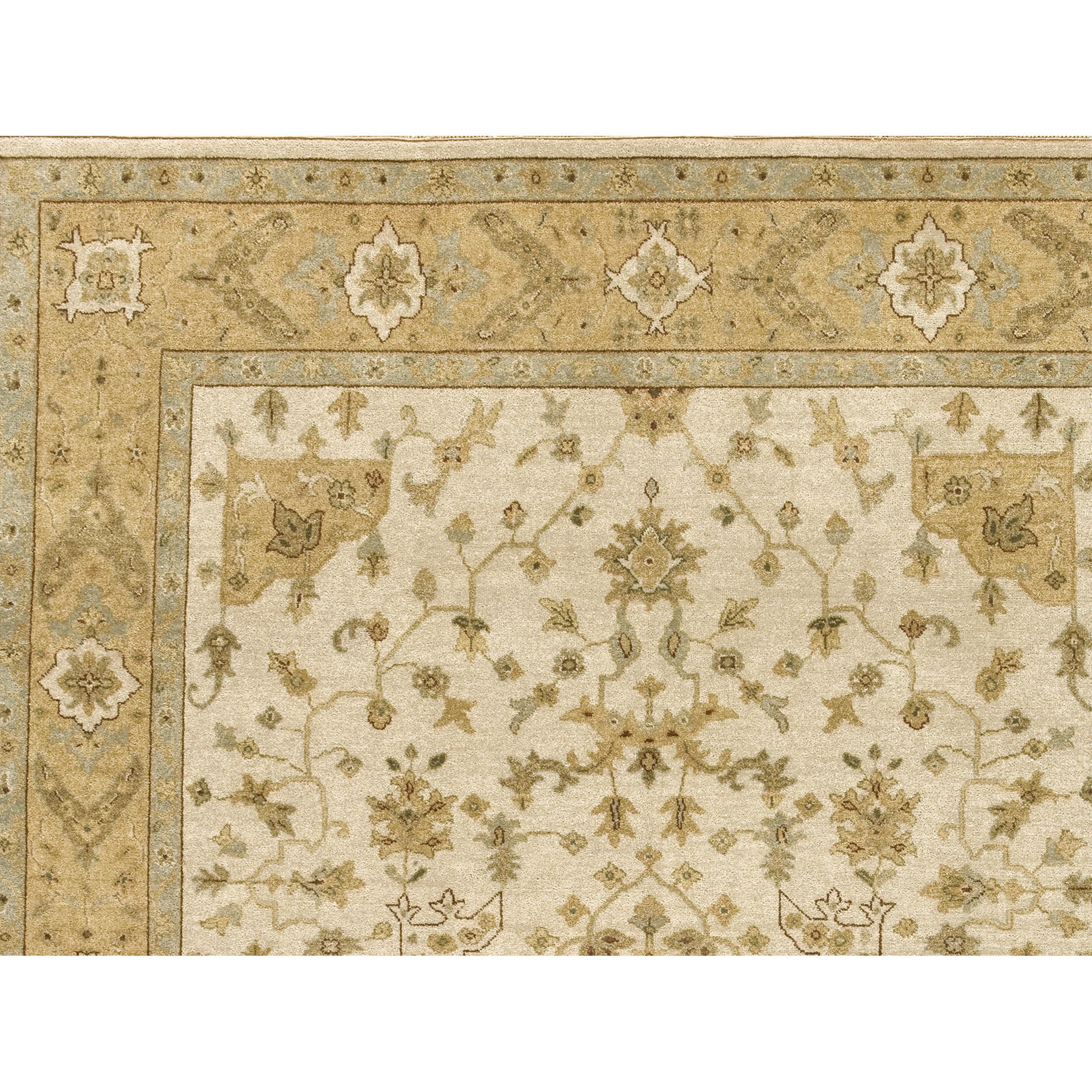 Luxuriöser traditioneller handgeknüpfter Herati Elfenbein & Gold 11x19 Teppich (Handgeknüpft) im Angebot