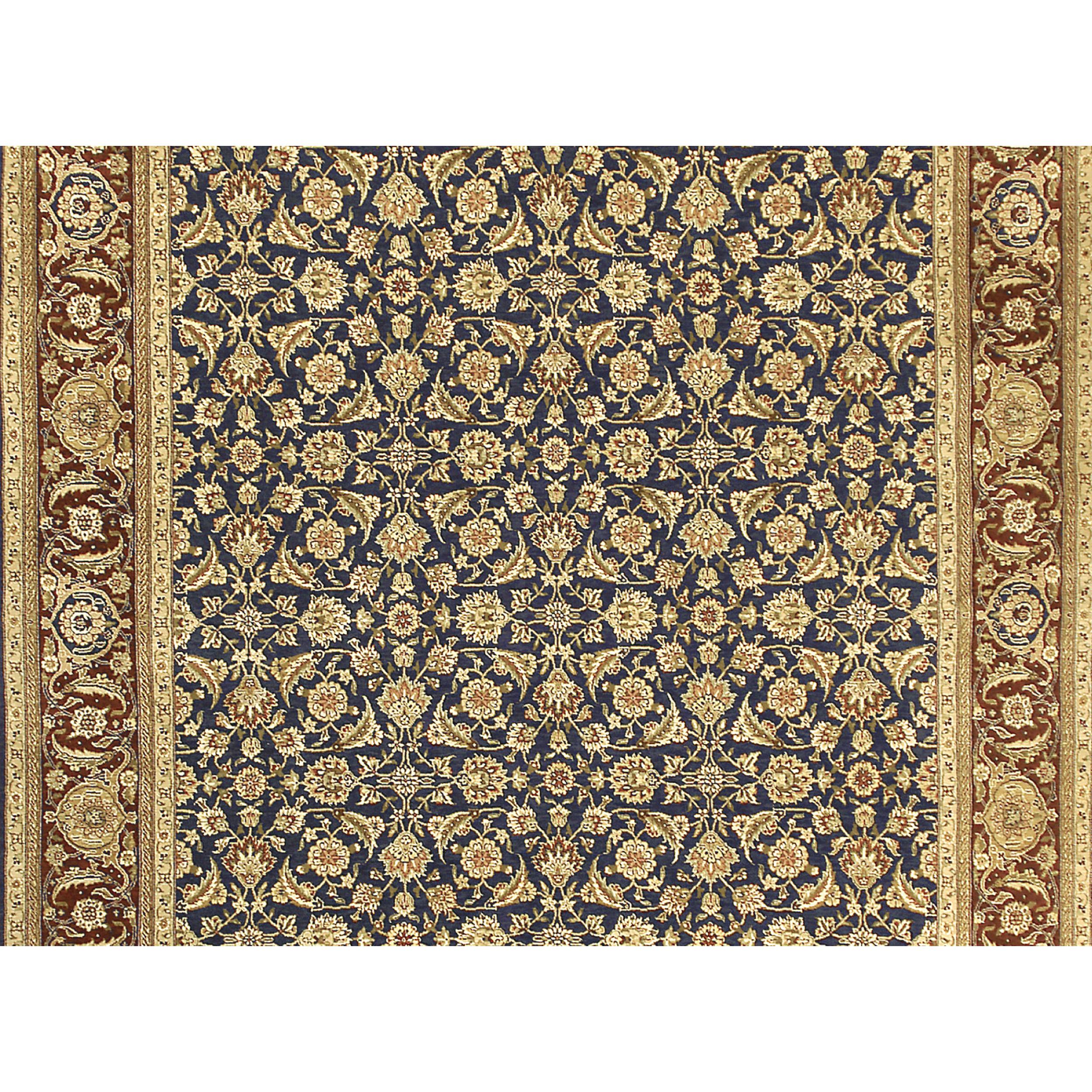 Luxury Traditional Hand-Knotted Herati Navy & Red 12x18 Rug In New Condition For Sale In Secaucus, NJ