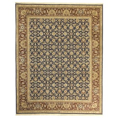 Tappeto tradizionale di lusso Herati Navy e Red 12x18 annodato a mano