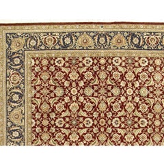 Luxury Traditional Hand-Knotted Herati Red & Navy 12x18 Rug