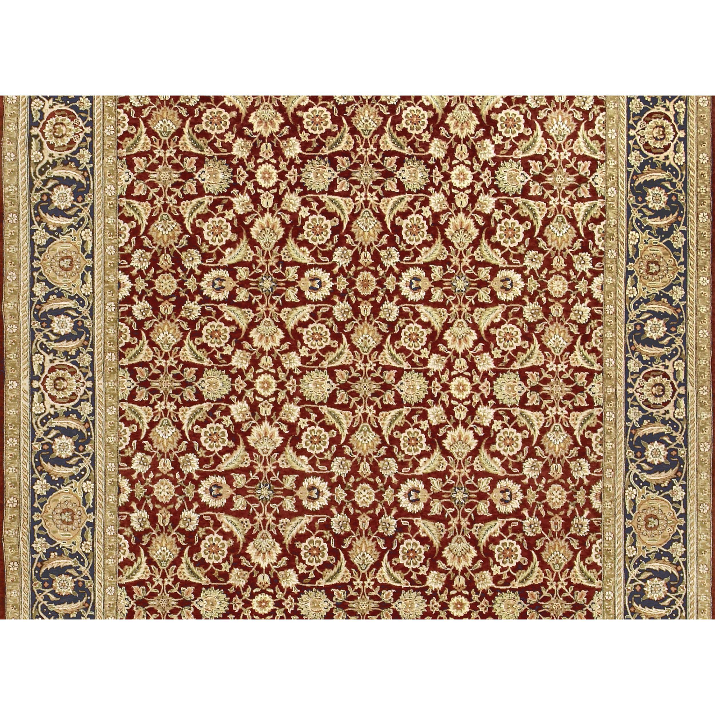 Luxury Traditional Hand-Knotted Herati Red & Navy 12x18 Rug In New Condition For Sale In Secaucus, NJ