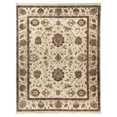 Luxury Traditional Hand-Knotted Ivory 12X24 Rug