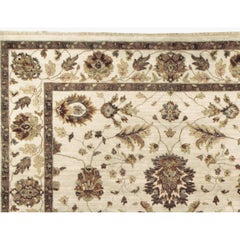 Luxury Traditional Hand-Knotted Ivory 14x26 Rug