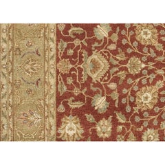 Luxury Traditional Hand-Knotted Kashan Brick & Khaki 11x19 Rug