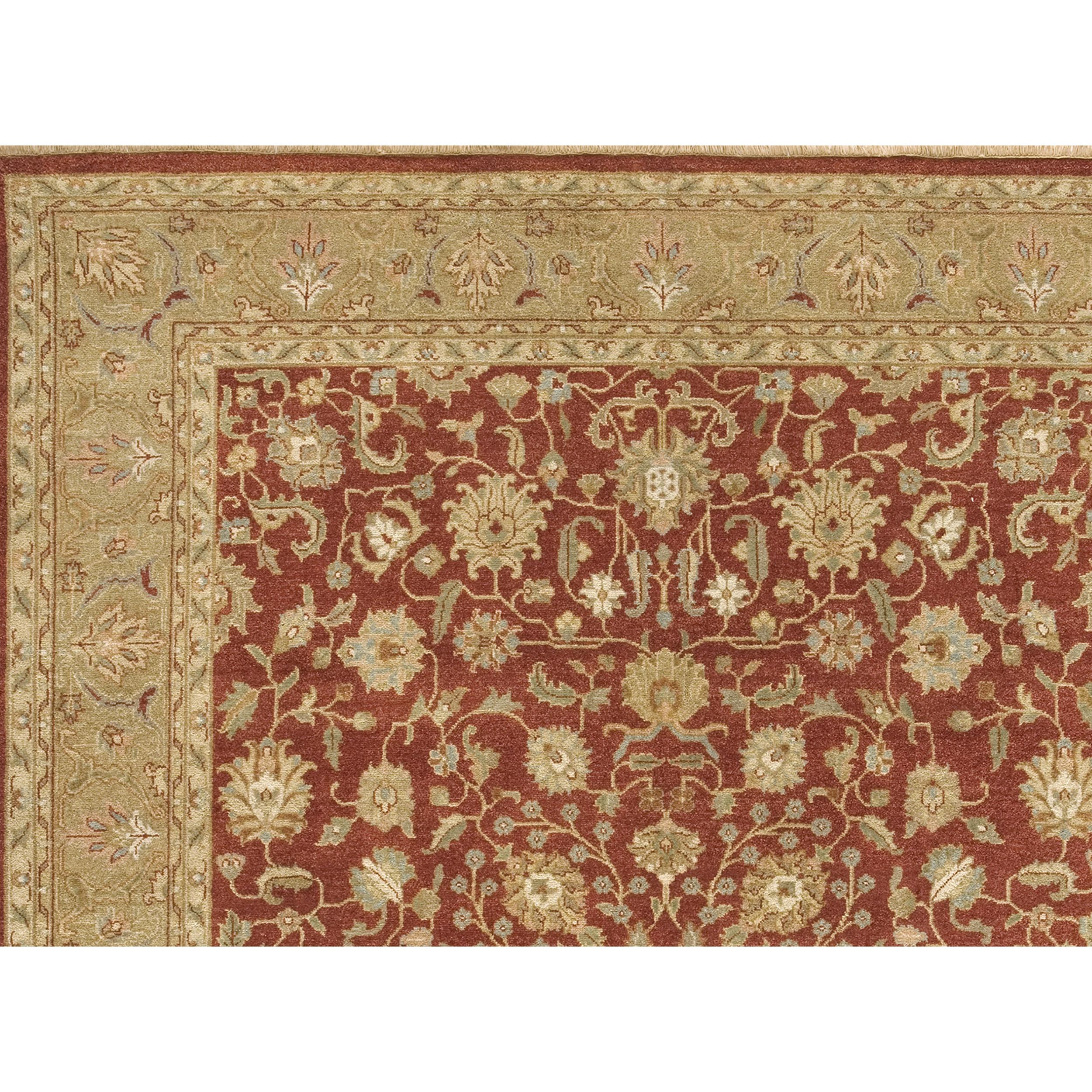 Luxury Traditional Hand-Knotted Kashan Brick & Khaki 11x19 Rug In New Condition For Sale In Secaucus, NJ
